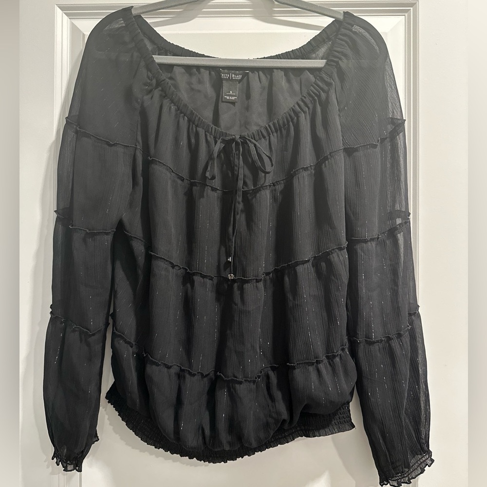 Black long sleeve off the shoulder top